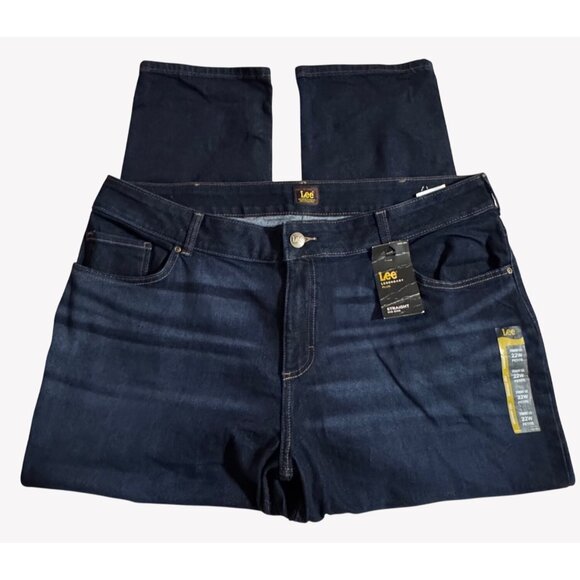 NWT Lee Legendary Plus STRAIGHT Mid Rise Jeans 22W Petite Dark Wash Women - Picture 2 of 11